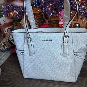 Michael Kors Light Gray Signature Tote
